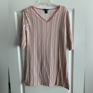Vintage Y2K Night gown pink with stripes size Large